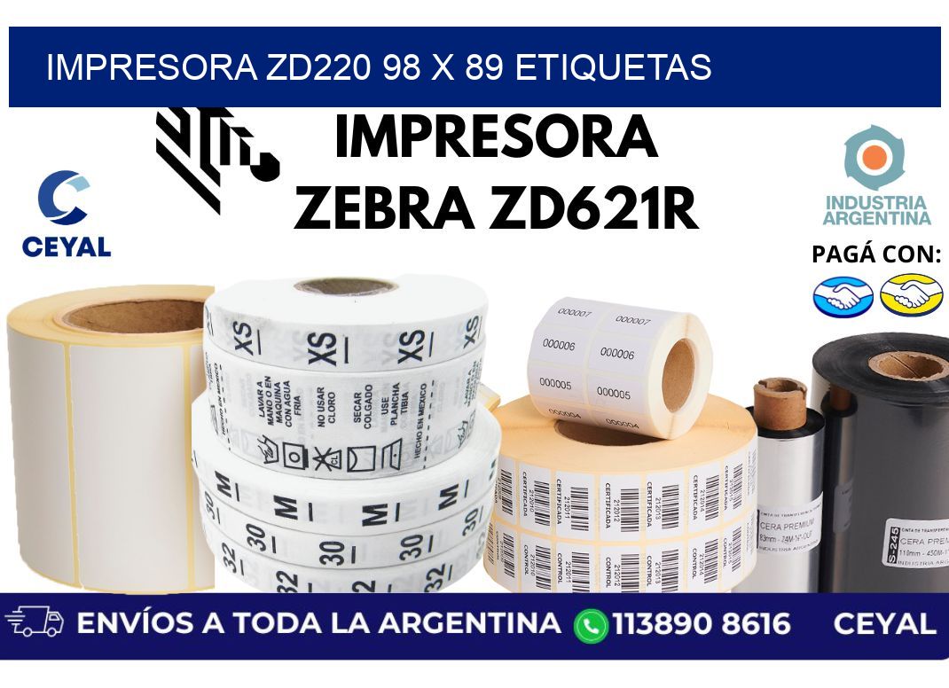 impresora zd220 98 x 89 etiquetas