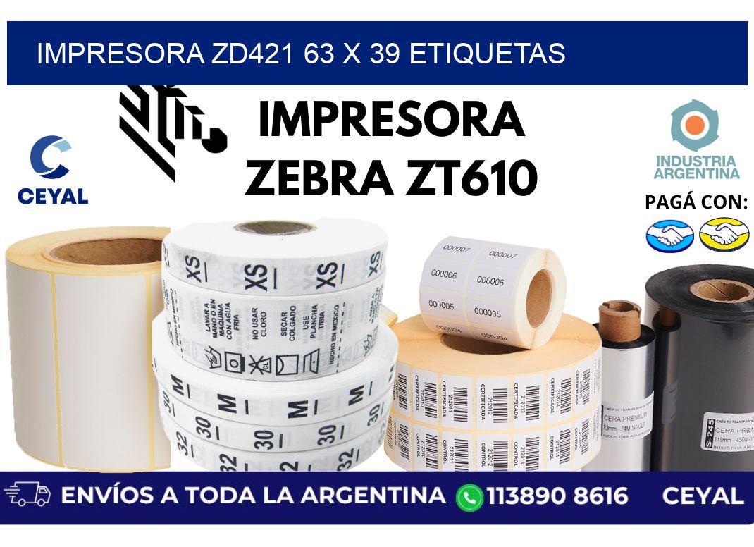 impresora zd421 63 x 39 etiquetas