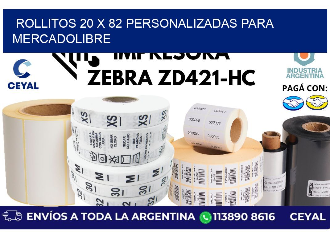 rollitos 20 x 82 personalizadas para mercadolibre