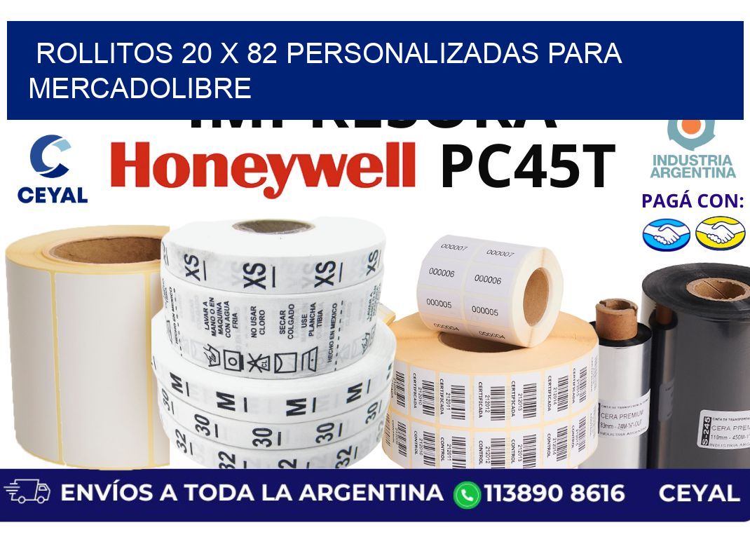 rollitos 20 x 82 personalizadas para mercadolibre