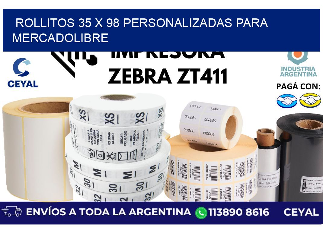 rollitos 35 x 98 personalizadas para mercadolibre