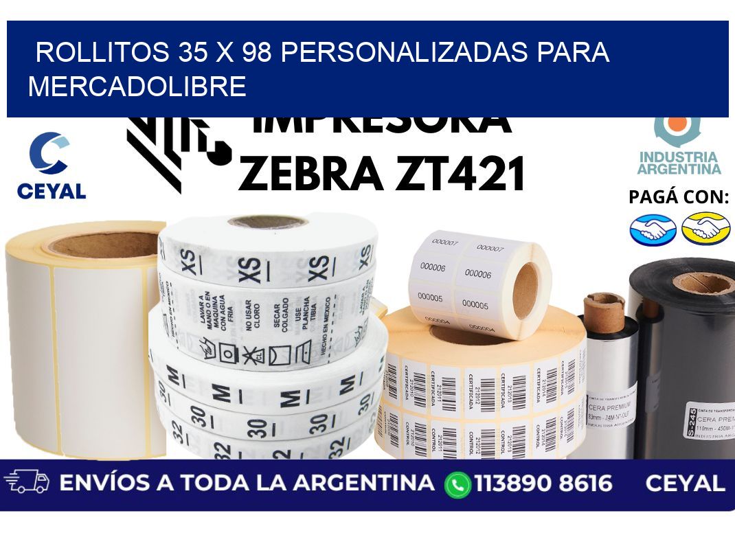 rollitos 35 x 98 personalizadas para mercadolibre