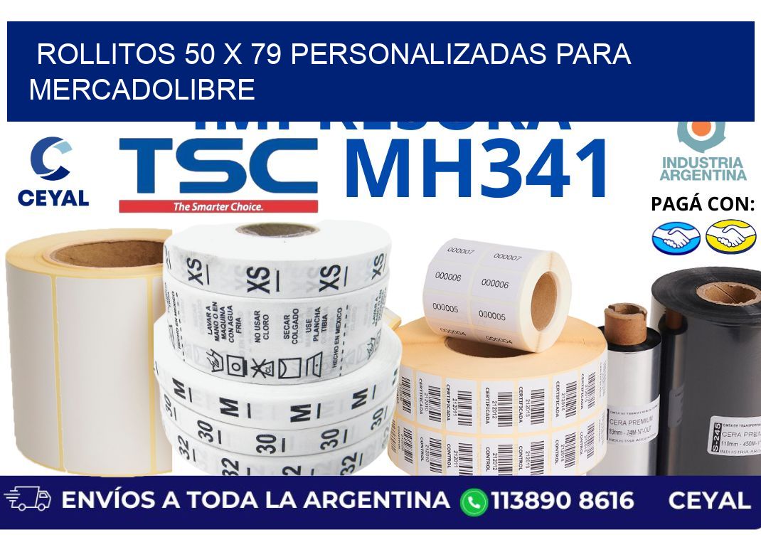 rollitos 50 x 79 personalizadas para mercadolibre