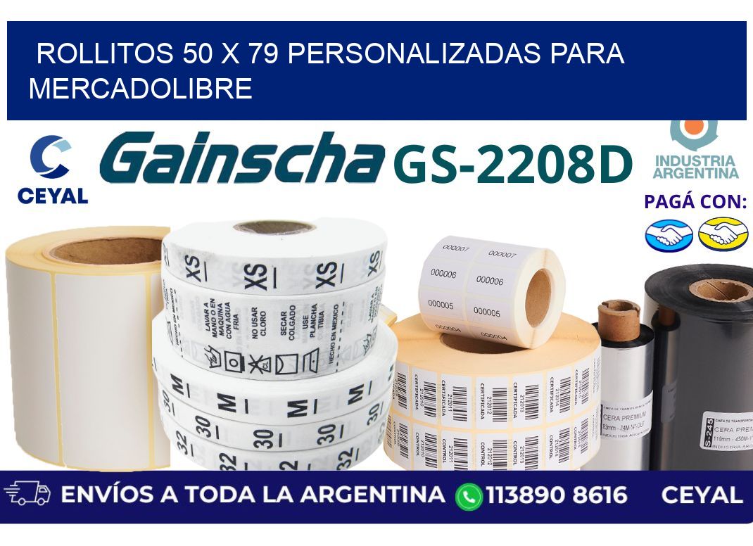 rollitos 50 x 79 personalizadas para mercadolibre