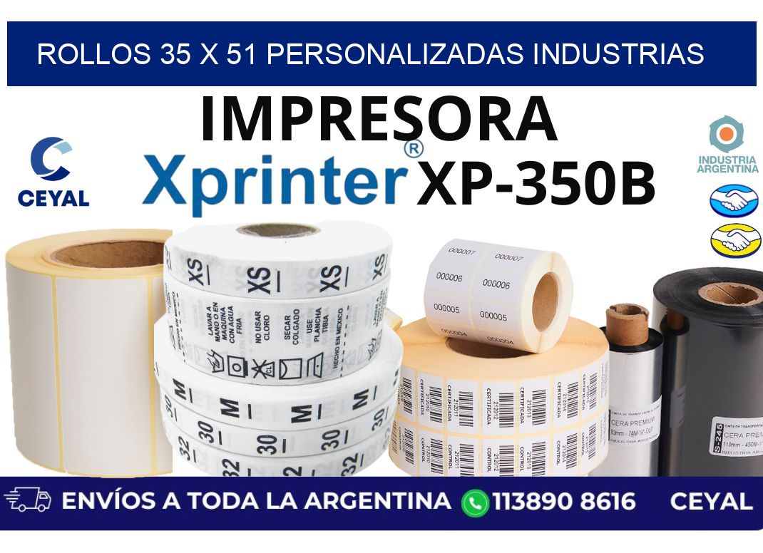 rollos 35 x 51 personalizadas industrias