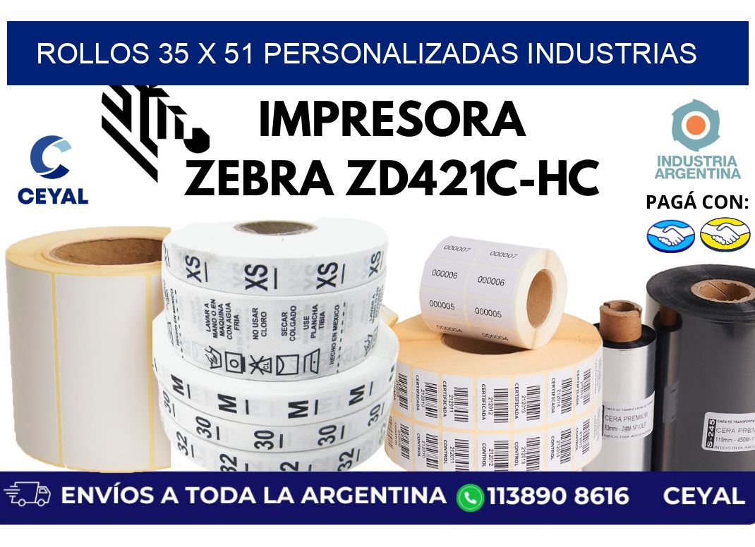 rollos 35 x 51 personalizadas industrias