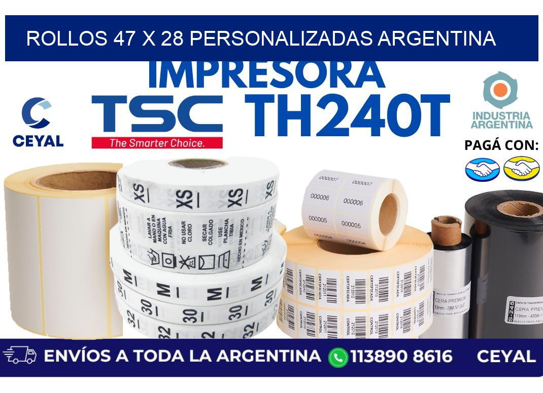 rollos 47 x 28 personalizadas argentina