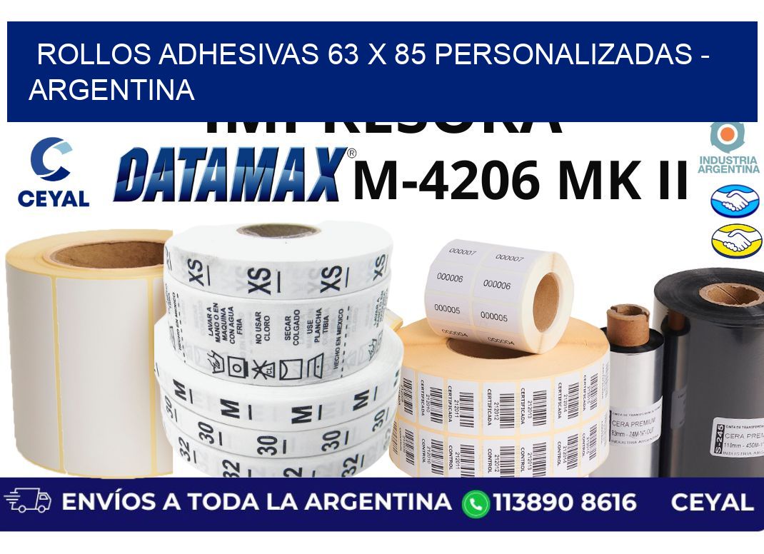 rollos adhesivas 63 x 85 personalizadas - Argentina