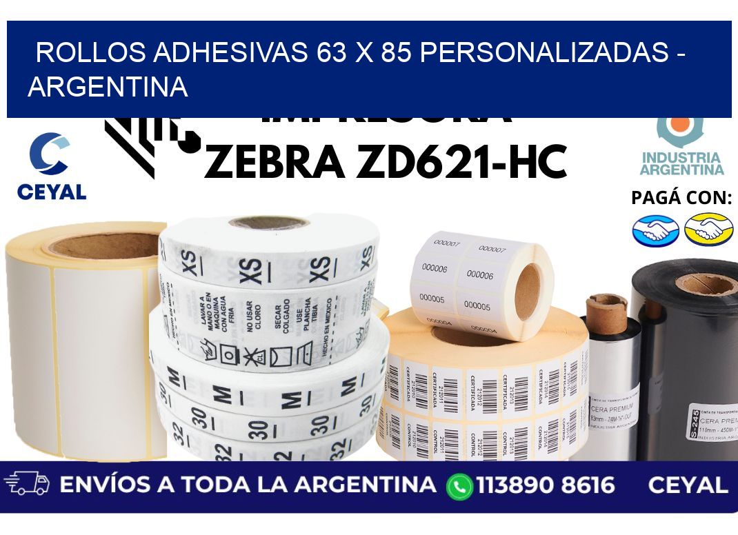 rollos adhesivas 63 x 85 personalizadas – Argentina