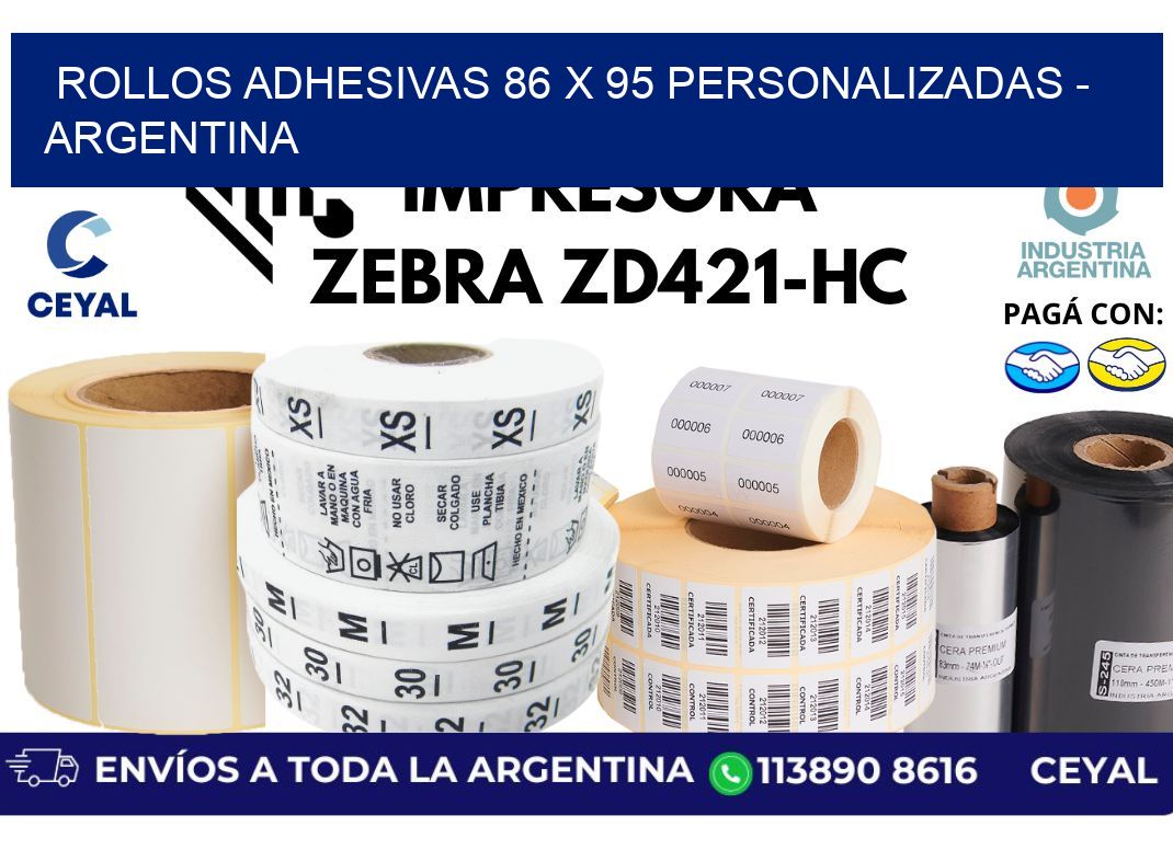 rollos adhesivas 86 x 95 personalizadas – Argentina