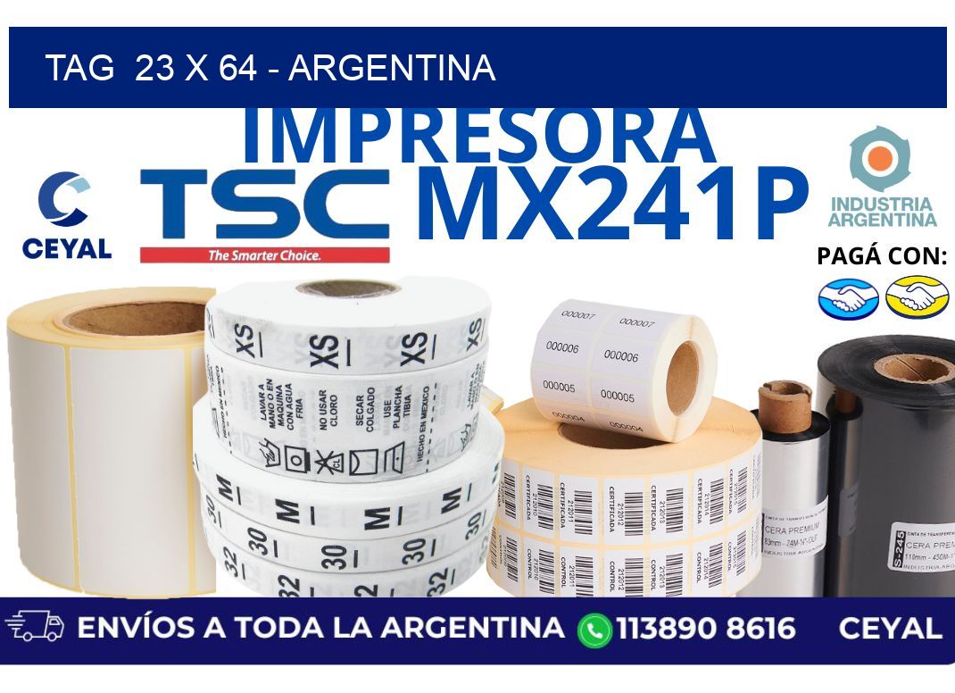 tag  23 x 64 - Argentina