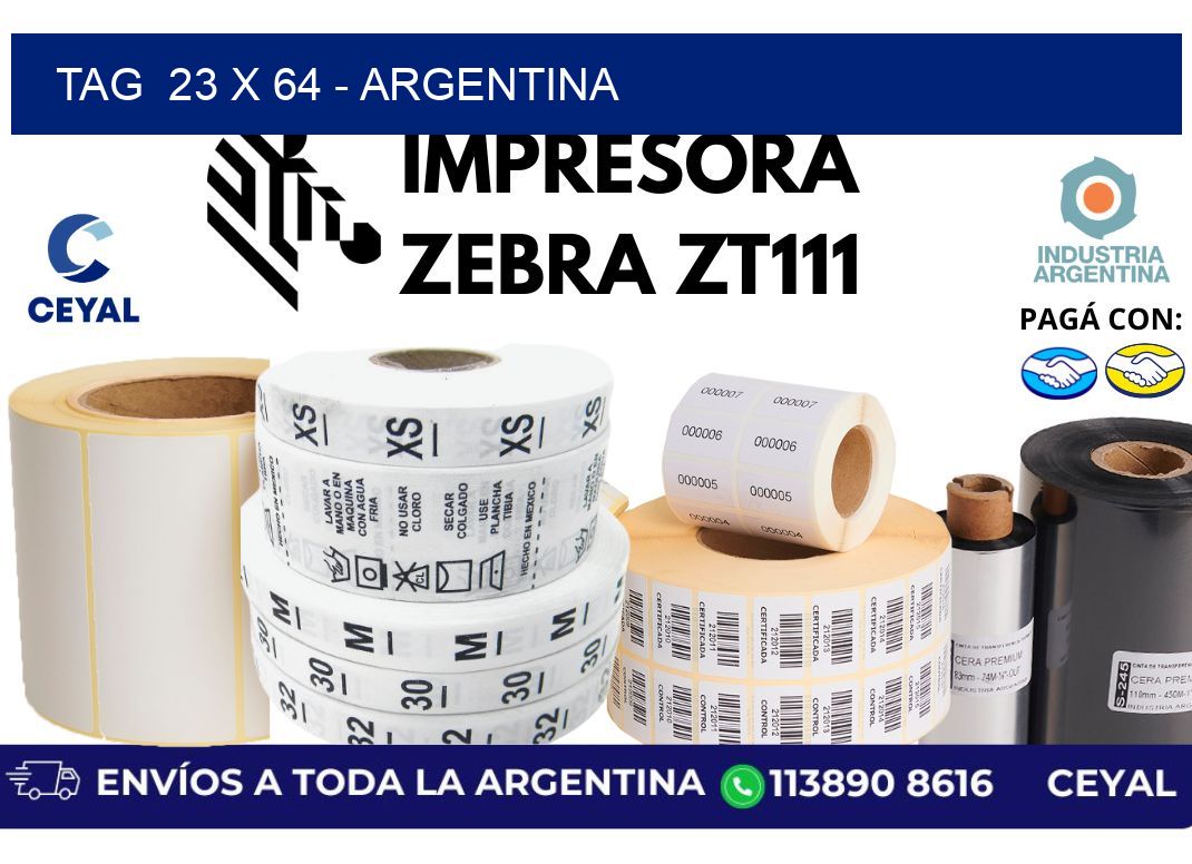 tag  23 x 64 – Argentina