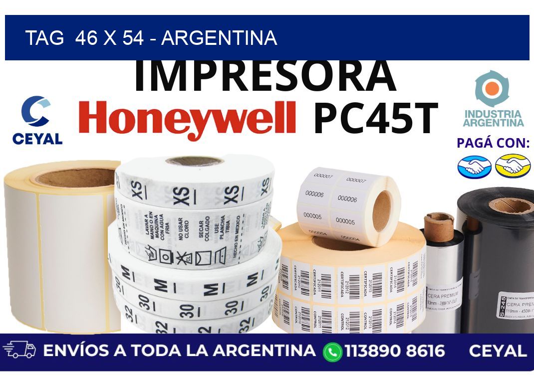 tag  46 x 54 - Argentina