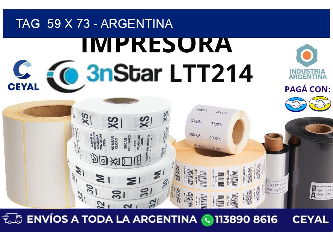 tag  59 x 73 - Argentina
