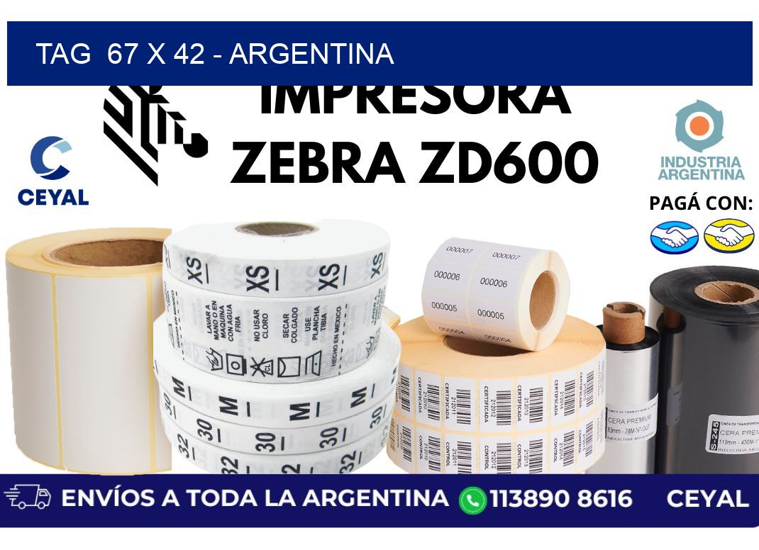 tag  67 x 42 - Argentina
