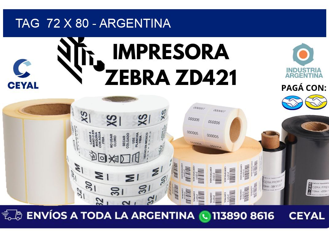 tag  72 x 80 - Argentina