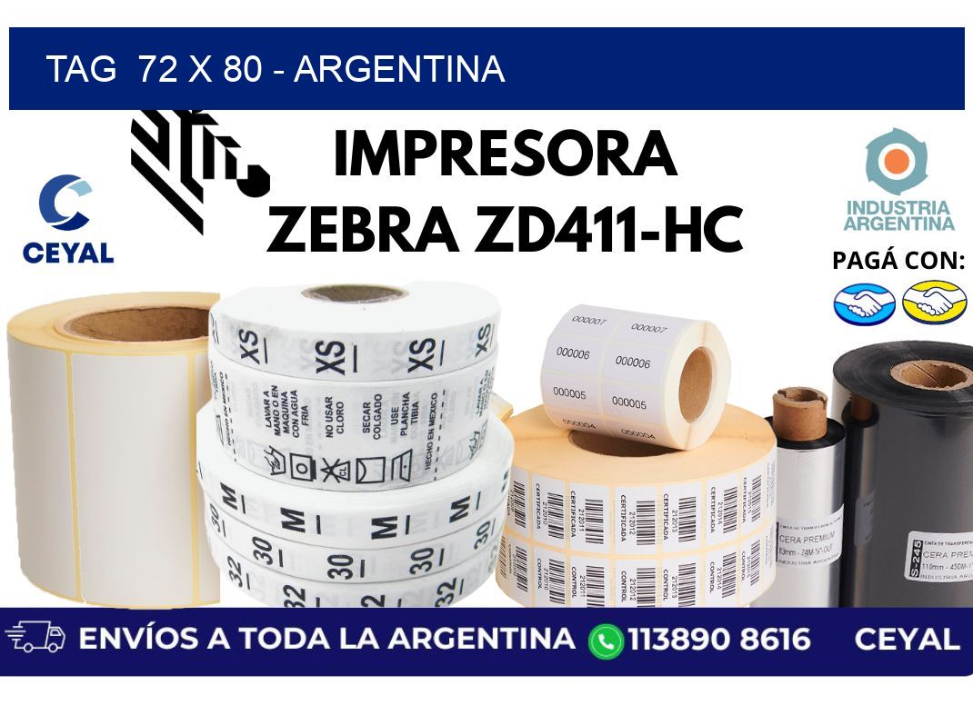 tag  72 x 80 - Argentina