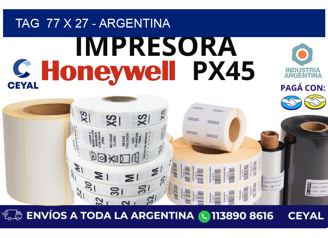 tag  77 x 27 - Argentina