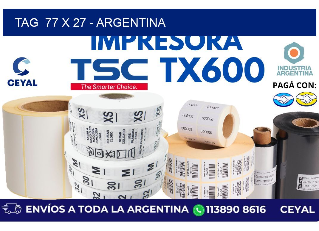 tag  77 x 27 - Argentina