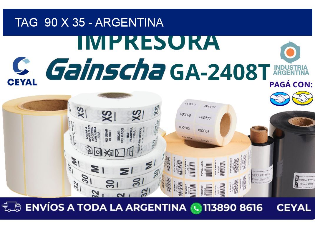 tag  90 x 35 - Argentina