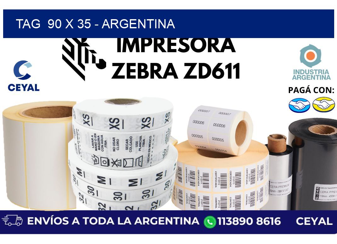 tag  90 x 35 - Argentina