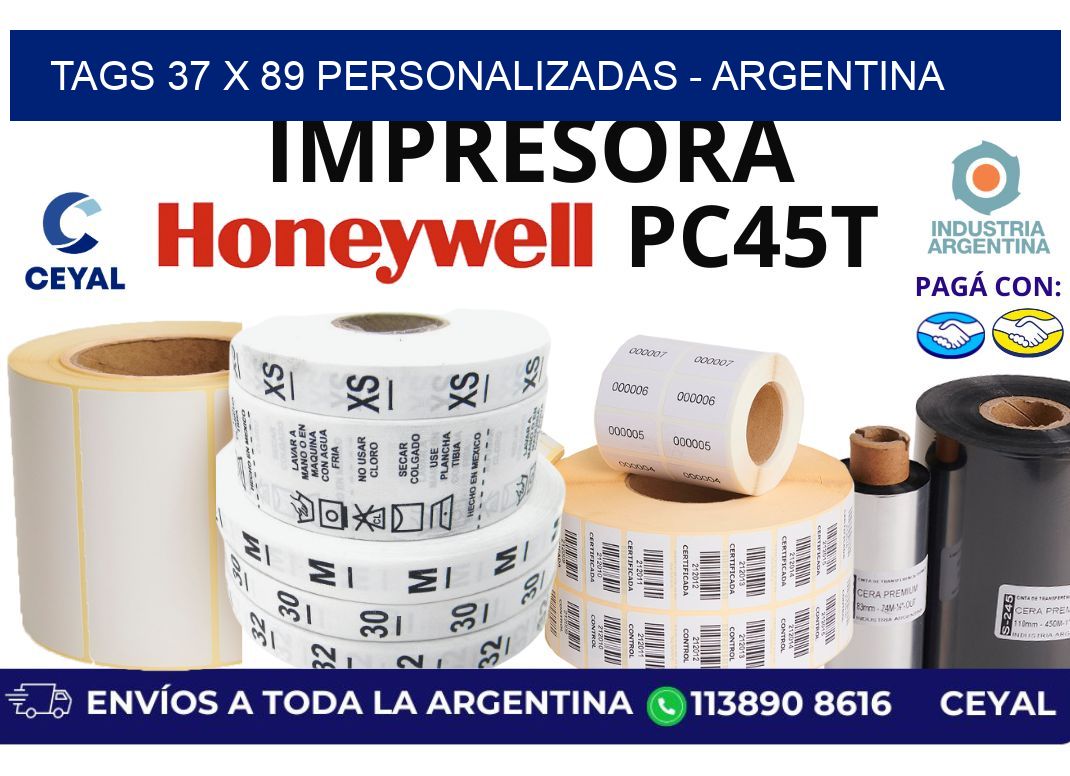 tags 37 x 89 personalizadas - Argentina