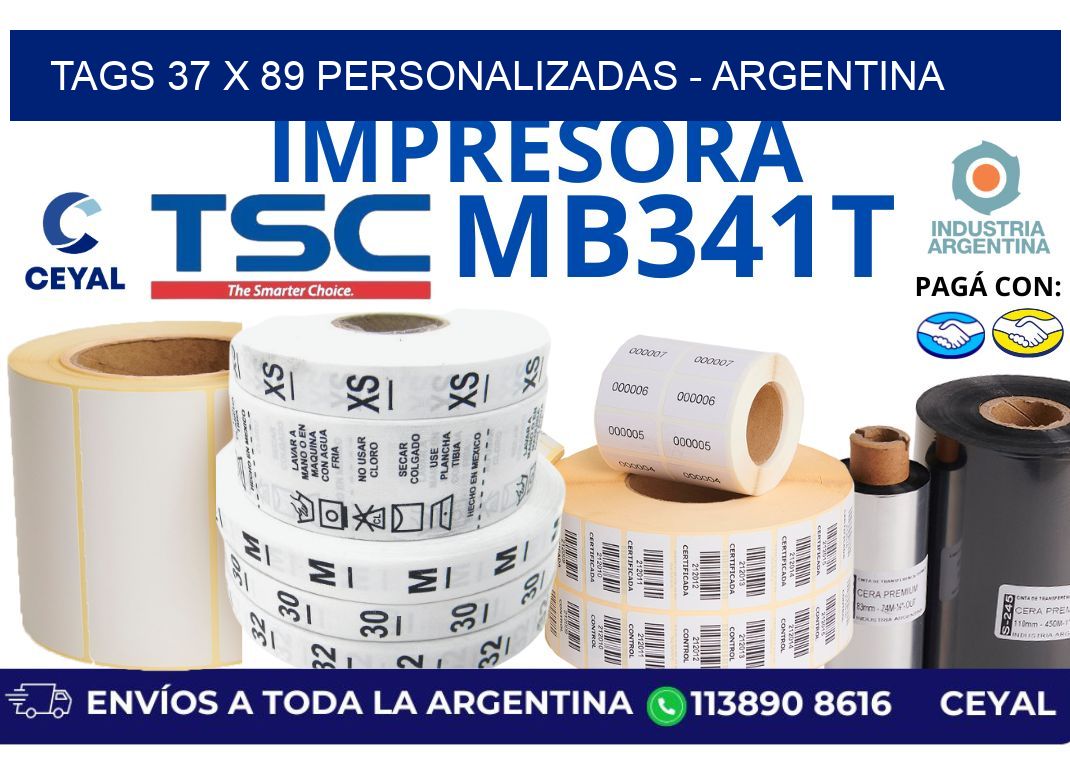 tags 37 x 89 personalizadas – Argentina