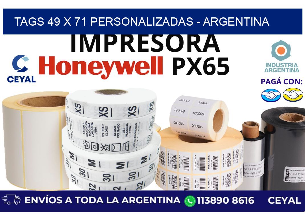 tags 49 x 71 personalizadas - Argentina