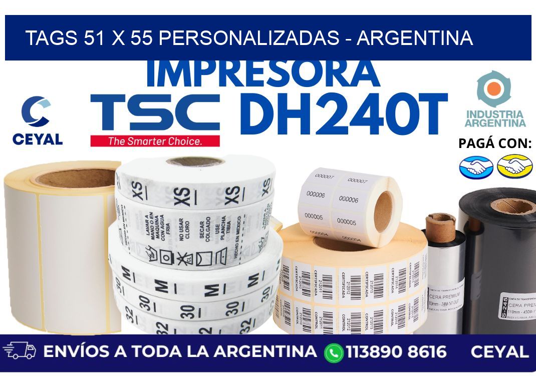 tags 51 x 55 personalizadas - Argentina