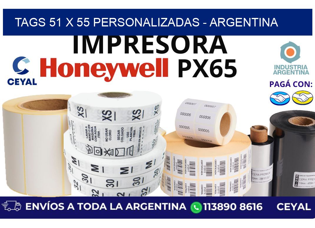 tags 51 x 55 personalizadas - Argentina