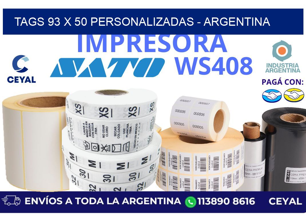 tags 93 x 50 personalizadas - Argentina