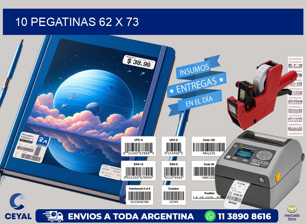 10 PEGATINAS 62 x 73