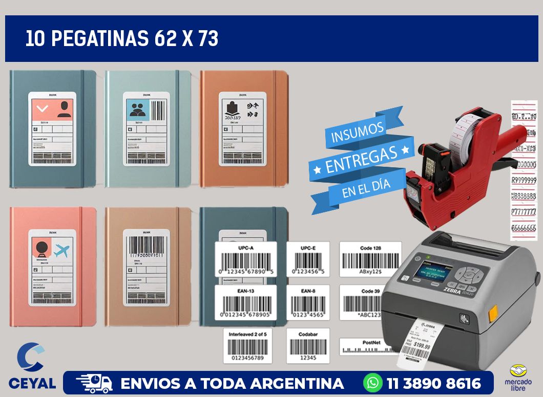 10 PEGATINAS 62 x 73