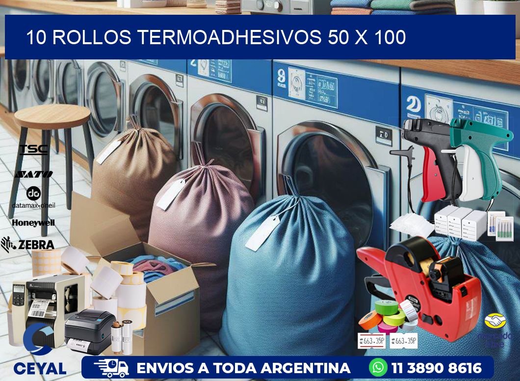 10 ROLLOS TERMOADHESIVOS 50 x 100