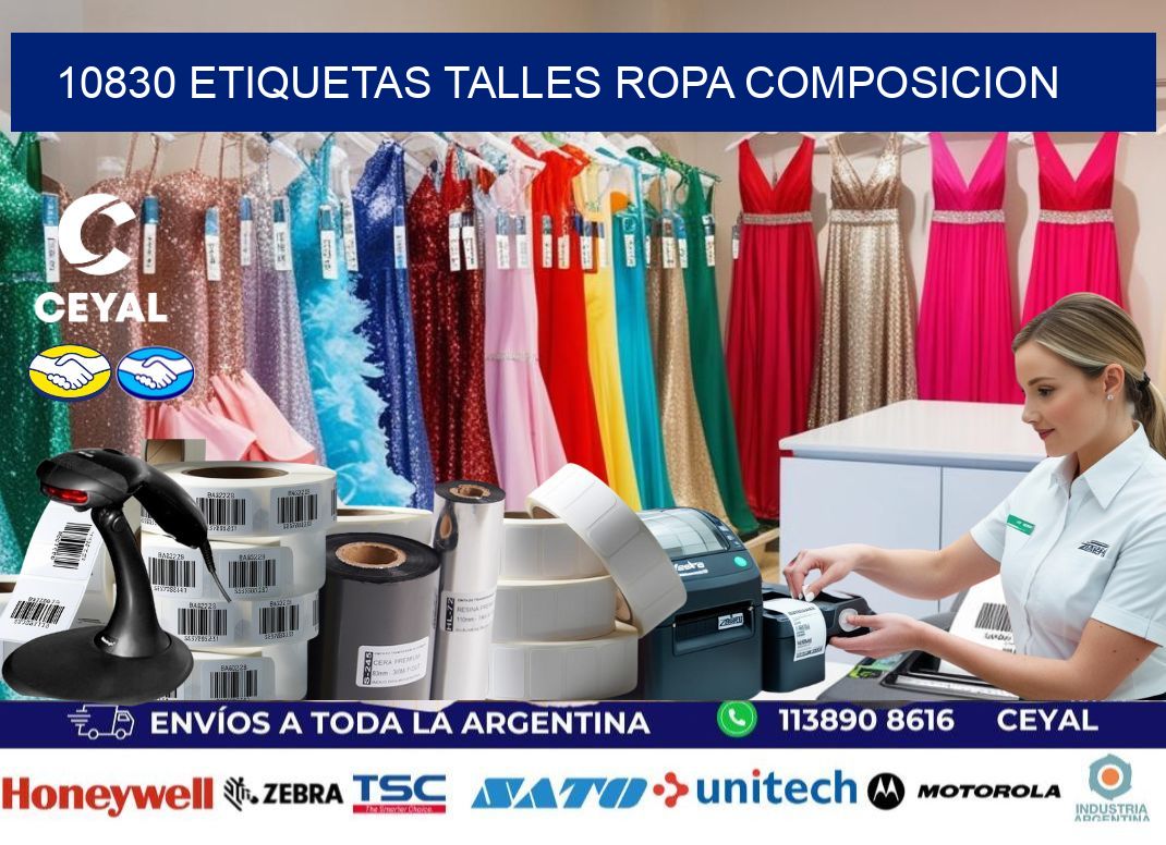 10830 ETIQUETAS TALLES ROPA COMPOSICION