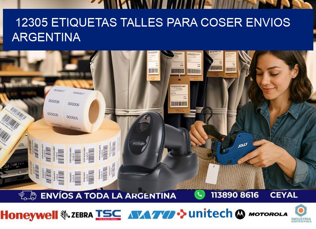 12305 ETIQUETAS TALLES PARA COSER ENVIOS ARGENTINA