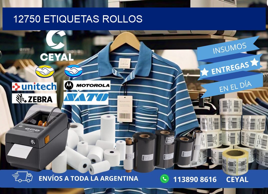 12750 etiquetas rollos