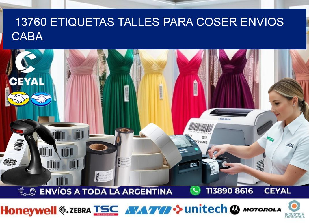 13760 ETIQUETAS TALLES PARA COSER ENVIOS CABA