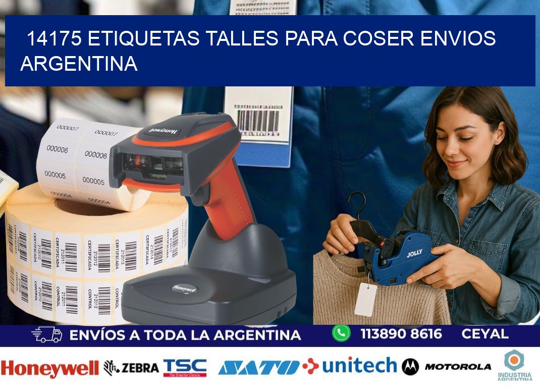 14175 ETIQUETAS TALLES PARA COSER ENVIOS ARGENTINA