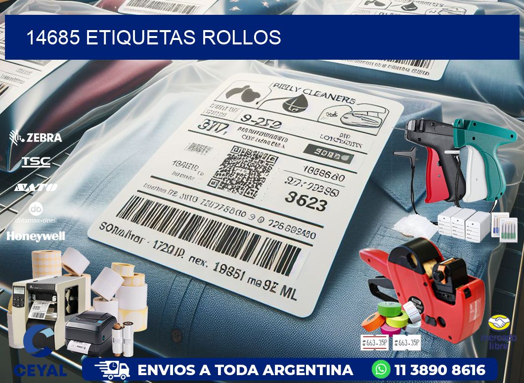 14685 etiquetas rollos
