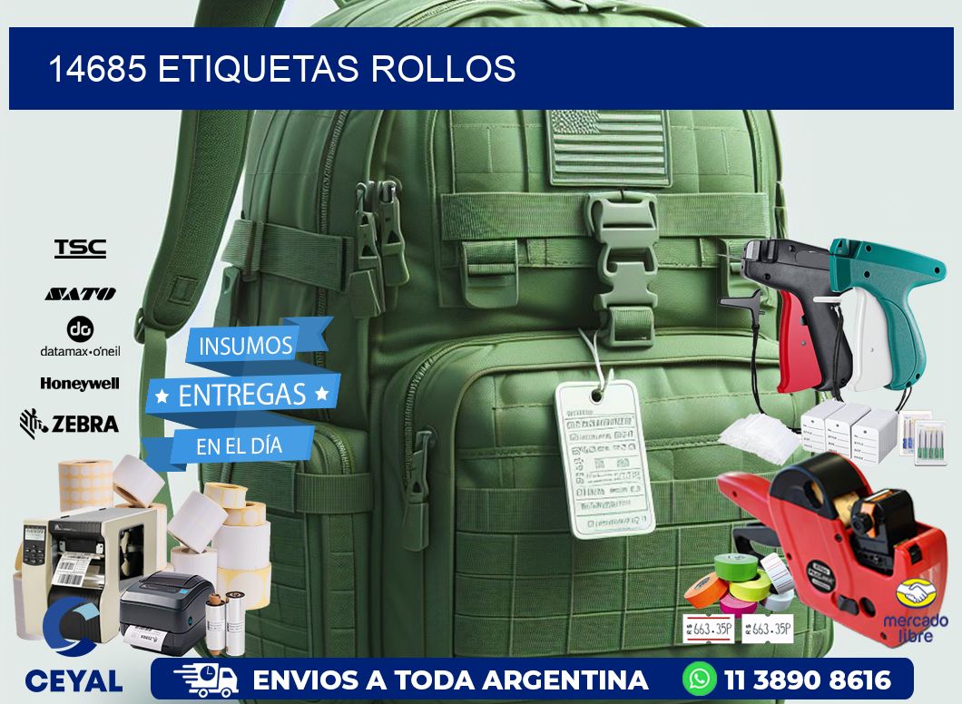 14685 etiquetas rollos