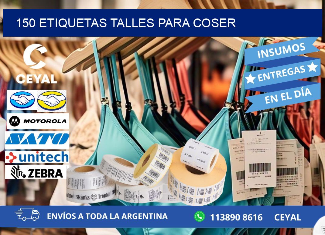150 ETIQUETAS TALLES PARA COSER