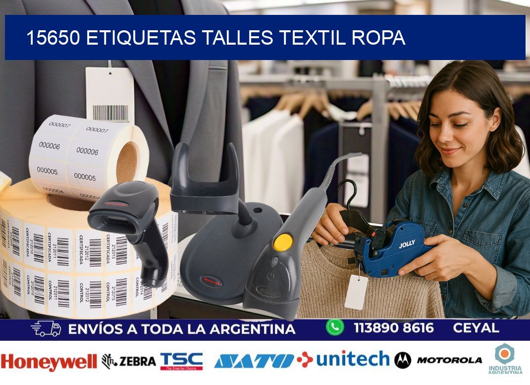 15650 ETIQUETAS TALLES TEXTIL ROPA