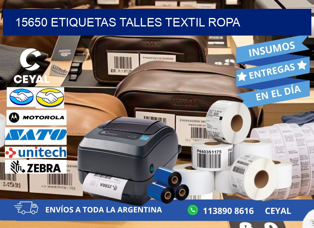 15650 ETIQUETAS TALLES TEXTIL ROPA