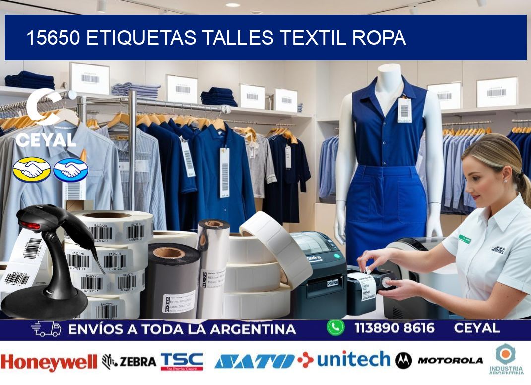 15650 ETIQUETAS TALLES TEXTIL ROPA