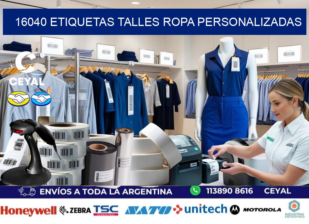 16040 ETIQUETAS TALLES ROPA PERSONALIZADAS