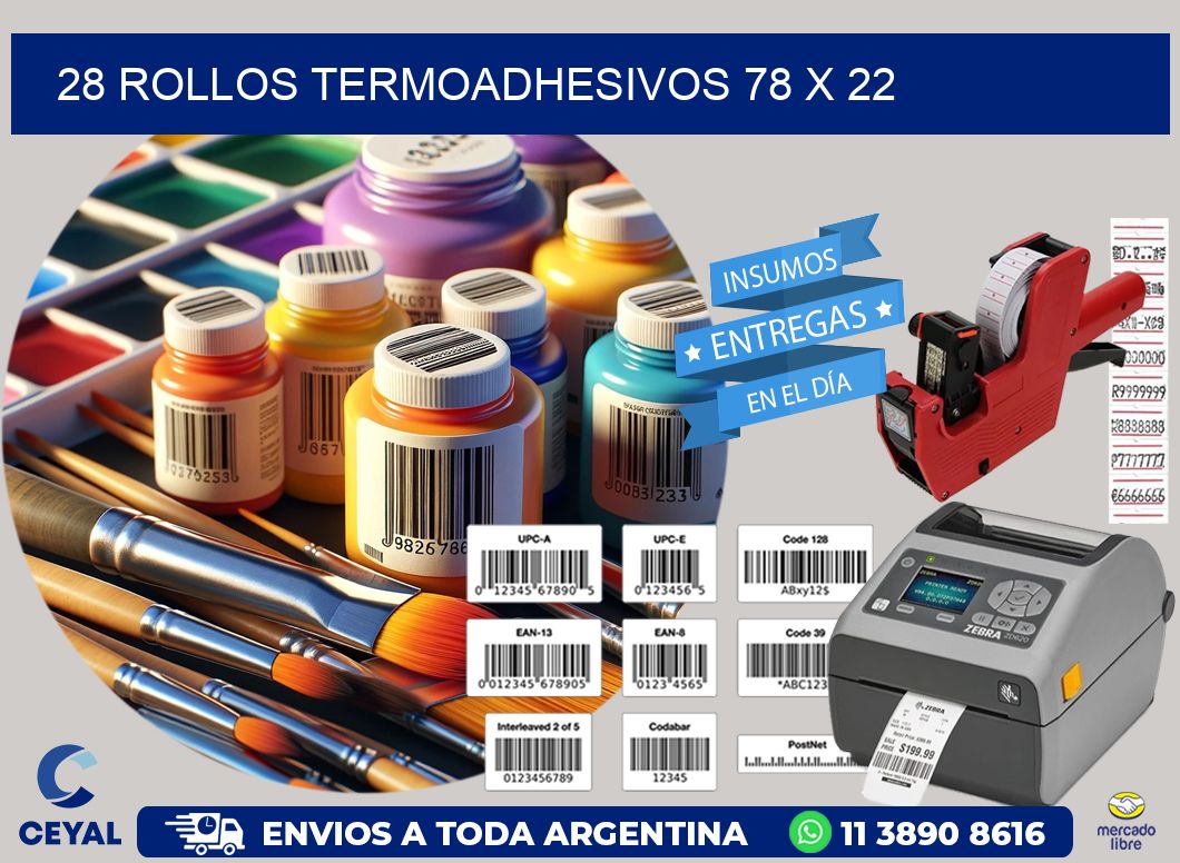 28 ROLLOS TERMOADHESIVOS 78 x 22