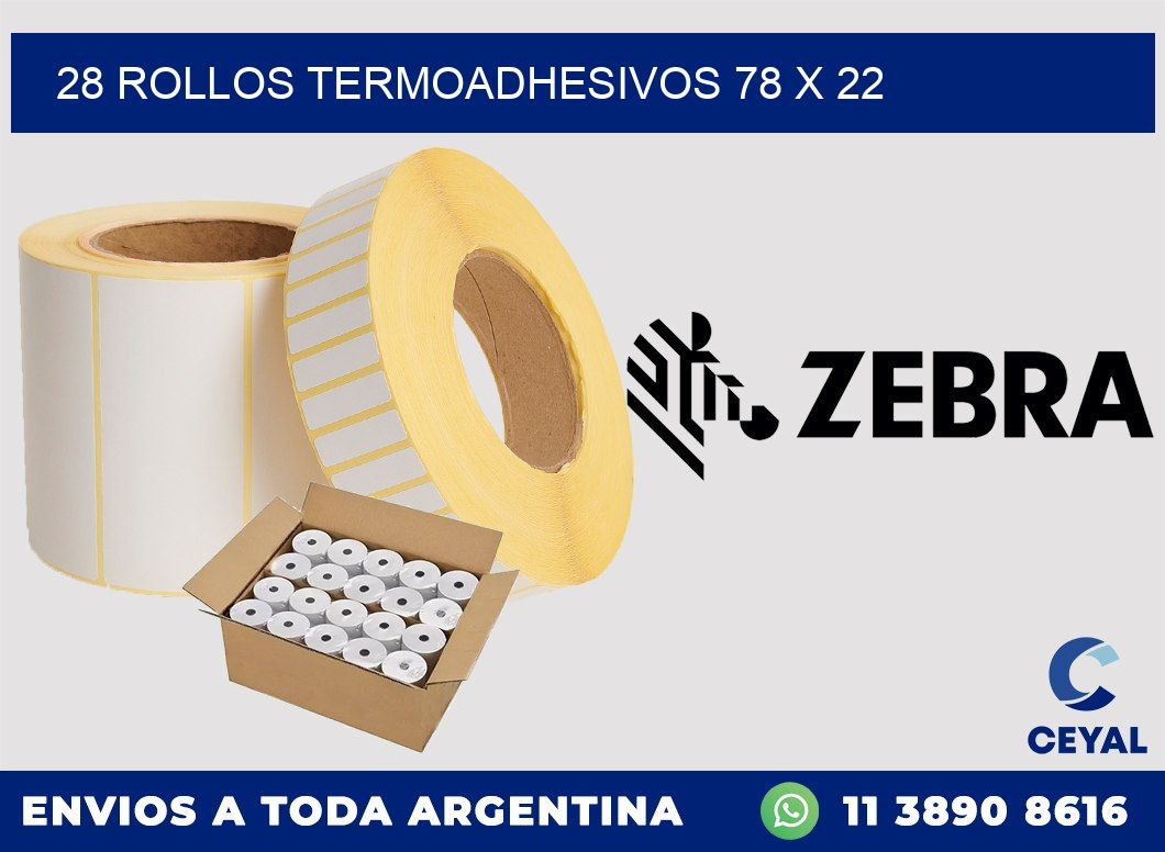 28 ROLLOS TERMOADHESIVOS 78 x 22
