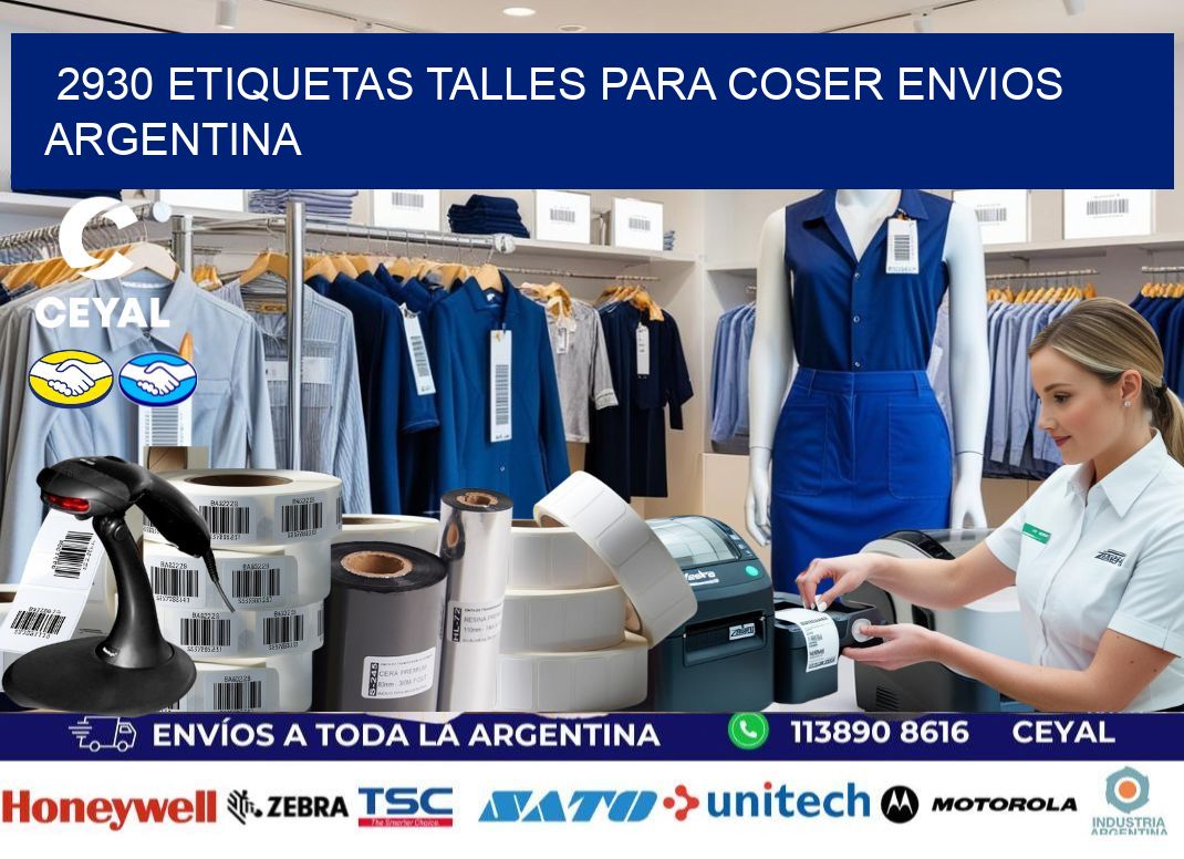 2930 ETIQUETAS TALLES PARA COSER ENVIOS ARGENTINA