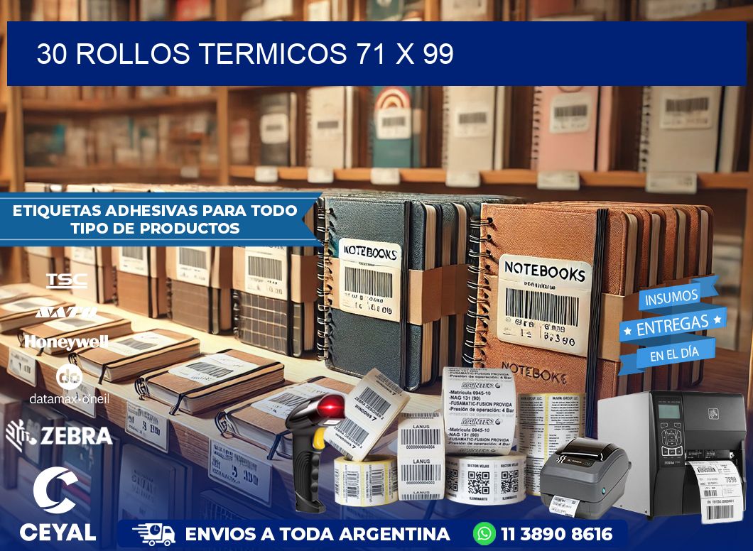 30 ROLLOS TERMICOS 71 x 99